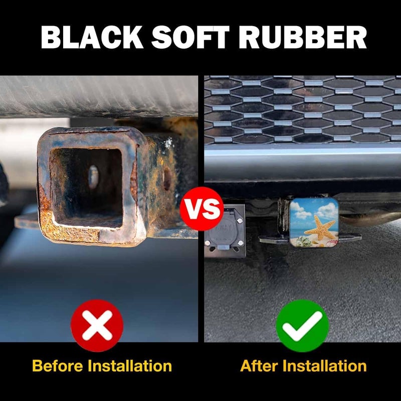 Beabes Seashell Trailer Hitch Tube Cover Plug Cap, Colorful Ocean Beach Starfish Seashells Lightweight Hitch Covers Protector Tow Hitch Cover Plug Cap Receiver Hitch Accessories 2 Inch - Image 5